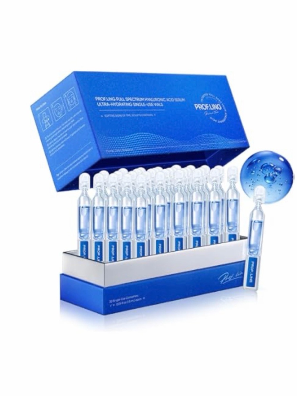 Hydrating Hyaluronic Acid Ampoules – Blue Single-Use Serum